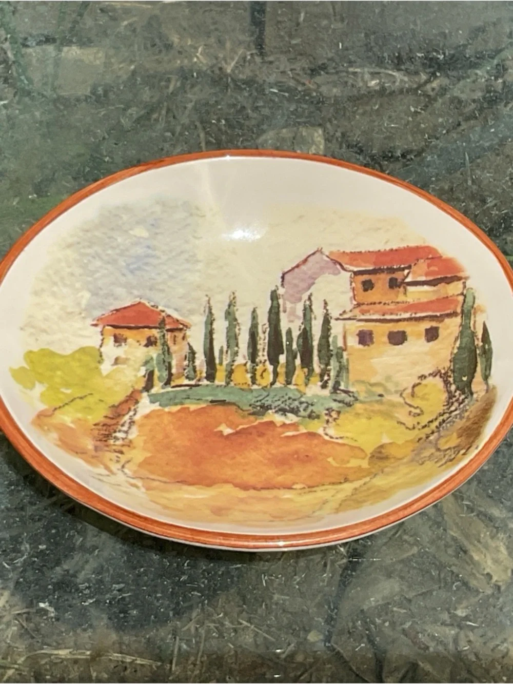 Williams Sonoma Oval Appetizer Dish Tuscan Landscape 5 1/2” Portugal Replacement